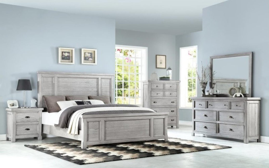 Emerald Home Warwick II King Panel Bed in Grey