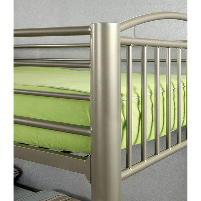 Lovia Metallic Gold Twin/Full Bunk Bed