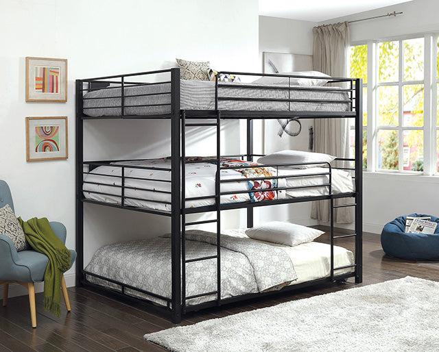 Olga I Sand Black Queen Triple Decker Bed image